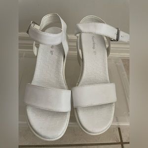 White wedge shoes